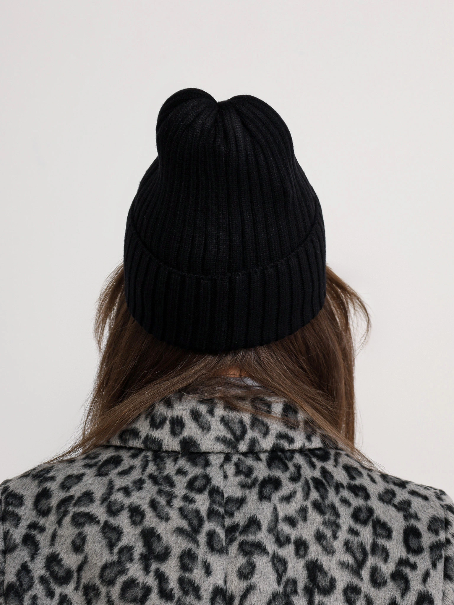 Шапка-бини из смесовой вискозы с отворотом в ассортименте